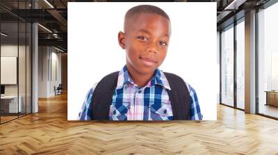 african american school boy - black people Wall mural