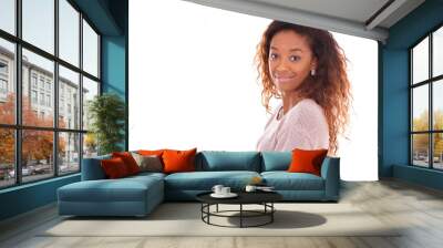 happy young african american isolated on white background - blac Wall mural