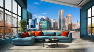 Modern buildings in The financial district in Boston - USA Wall mural