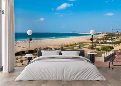 panoramic view of chaves beach praia de chaves in boavista cape Wall mural