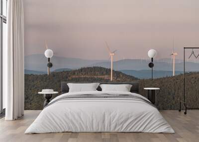 Mountaintop windmills Wall mural