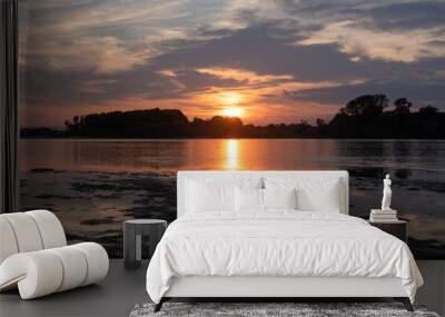 River Po landscape nature sunset sun Wall mural