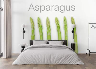 fresh asparagus on white background Wall mural