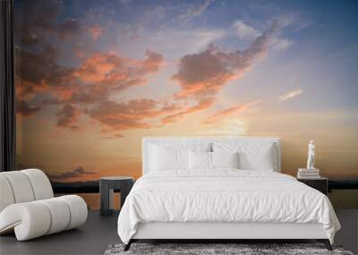 Sunset sky and cloud, Beautiful sunny sky Wall mural