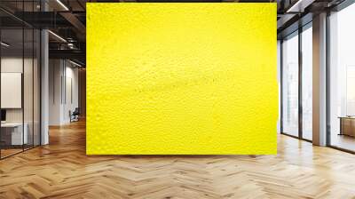 yellow abstract water drops background,natural water drops on gl Wall mural