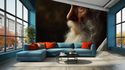 .A photograph highlighting the timeless character of a close-up portrait of a biblical old man Wall mural