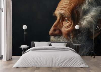 A photograph highlighting the timeless character of a close-up portrait of a biblical old man Wall mural