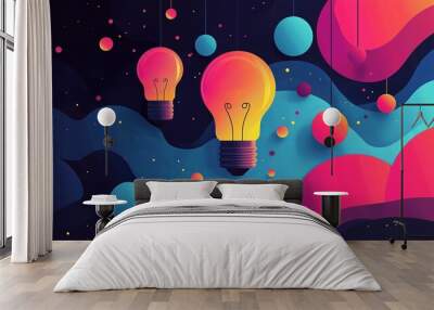 Light bulb with overlapping circles․ Wall mural