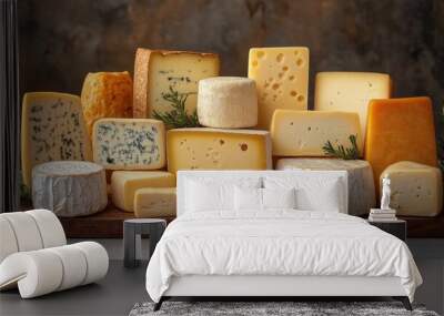 Various types of cheese Wall mural