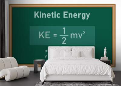 Kinetic energy formula in physics. Physics resources for teachers and students. Wall mural