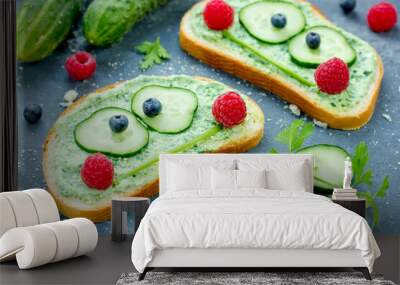 Frog sandwiches Wall mural