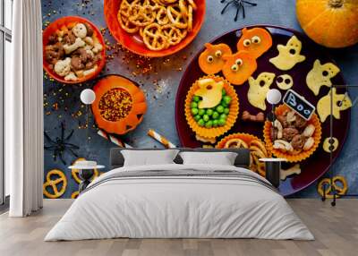 Traditional snack for Halloween, healthy and delicious party snack Wall mural