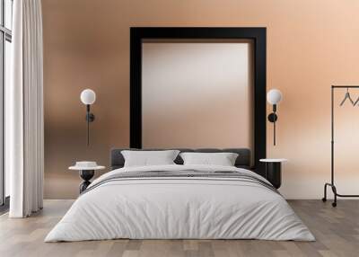 A minimalist portrait of an empty black photo frame, elegantly displayed against a neutral background Wall mural