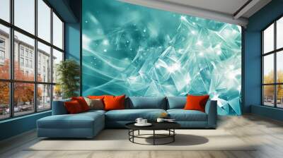 abstract blue background, A digital diamond light aquamarine water-themed abstract background Wall mural