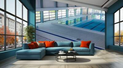 Empty Pool Renovation in a Public Pool. Sports Season Preparation Concept Wall mural