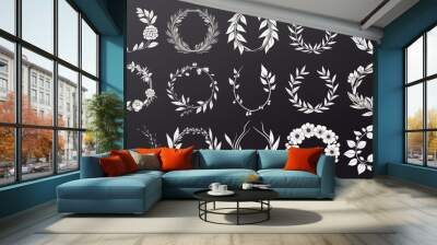 Vector illustration of hand drawn wreaths Cute Wall mural