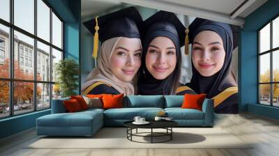 woman's day Muslima graduation goals successful Wall mural