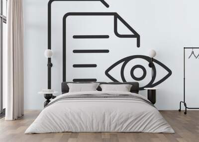 Preview document line icon. Wall mural