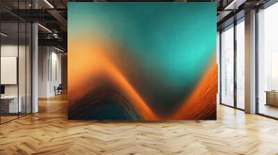 abstract background with orange and blue waves. ai generative Wall mural