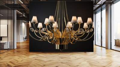 Luxury chandelier isolated on dark background. ai generative Wall mural