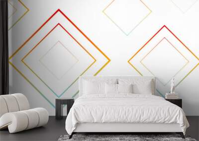 Abstract business presentation design with Red and Yellow geometric square lines. Gradient with Colorful rotated lines. luxury gradient geometric random chaotic lines with many squares. Wall mural