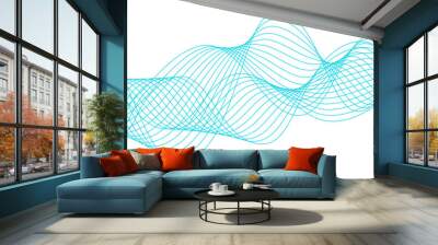 Abstract colorful modern stream wave  line transparent background. Business curve lines in transparent background. Curved wavy lines tech futuristic motion background.  Wall mural