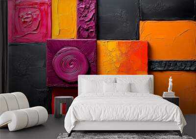 Abstract Christmas, color blocks, festive palette redefine the holiday season with bold, modern art Wall mural