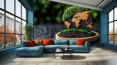 Agriculture, global trade, exporting and importing connects different regions of the world, balancing supply and demand for various crops Wall mural