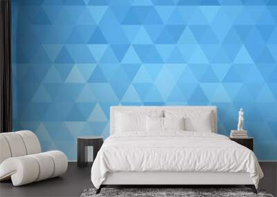 Abstract triangular background. Blue geometric pattern. Wall mural