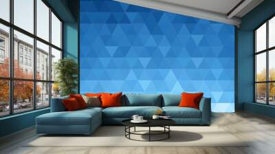 Abstract triangular background. Blue geometric pattern. Wall mural