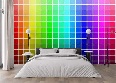 Color palette guide.  RGB color model with intersecting red, green and blue squares. Wall mural