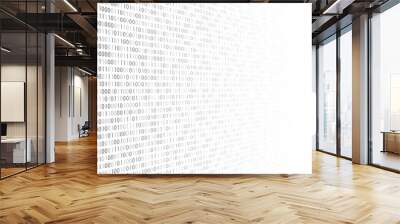 Digital  binary code background. Matrix style program. Random falling numbers. Wall mural