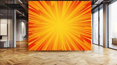 Pop art comic background lightning blast halftone dots.  Wall mural