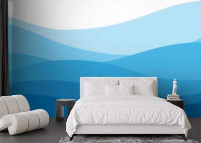 Sea waves pattern. Water wave abstract design. Blue ocean wave layer Wall mural