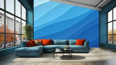 Sea waves pattern. Water wave abstract design. Blue ocean wave layer Wall mural