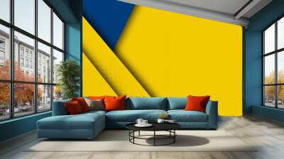 abstract geometrical blue and yellow color background banner Wall mural