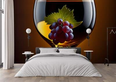 glass of wine and grapes Wall mural