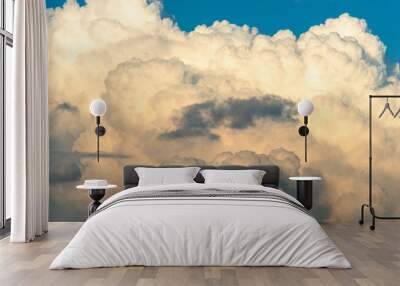 Cumulus clouds, blue sky Wall mural