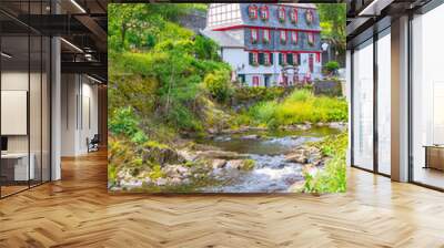 Best of the touristic village Monschau, Eifel region, Germany Wall mural