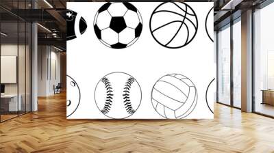 sports ball equipment on white background Wall mural