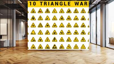 ISO 7010 TRIANGLE WARNING SIGNS SET SYMBOL SAFETY COLLECTION Wall mural