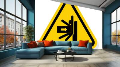 ISO Triangle Warning Sign: Body Crush Force From Side Symbol Wall mural