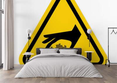 ISO Triangle Warning Sign: Burn Hazard Hot Surface Underneath Symbol Wall mural