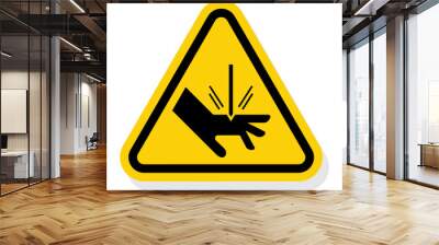 ISO Triangle Warning Sign: Cut or Sever Hazard Symbol Wall mural