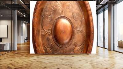 Antique copper shield on white background. Wall mural