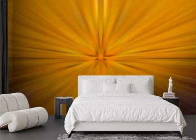 Dynamic orange light beams. A flash in space going into perspective. Wall mural