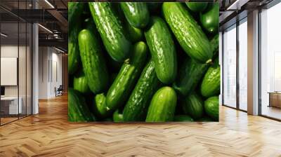 Cucumbers background. Cucumbers close up. Wall mural