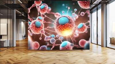 'creative image embryonic stem cells cellular therapy 3d illustration three-dimensional abstract background bio biochemistry biology biotechnology cancer mobile phone clone cloning disease division' Wall mural