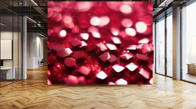 'sequins confetti lozenge shine Deep I red glitter background#2. shiny abstract background beautiful blink bright brilliant celebration circle decoration design diamond dust glamour' Wall mural