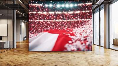 'stadium win! Flag soccer confetti field arena championship Austria tinsel Evening fans! sunlight fun gate natural plate green illuminated wide dramatic yellow success cup match grass' Wall mural